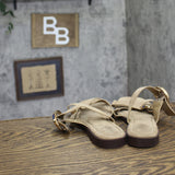 Universal Thread Sandals Faux Suede Strappy Slide with Buckles Taupe Brown 10M