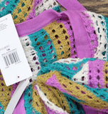 Hurley Juniors Striped Crochet Robe Cover Up HU001C5 Orchid Purple Multi M/L