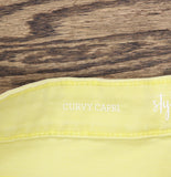 Style & Co. Womens Curvy Cuffed Capri Jeans Distressed Sunbeam Yellow 16