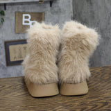 A New Day Faux Fur Platform Booties Fuzzy Brown 7M