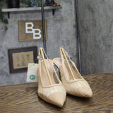 A New Day Abigail Pleated Mesh Slingback Heels 94462855 Tan Brown 9.5M