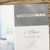 Madison Park Vienna Sateen Cotton 7-Piece Comforter Set Vienna Grey Queen
