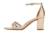 Naturalizer Heidi Faux Leather Block Heel Sandals Light Champagne Brown 6.5M