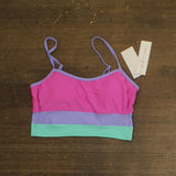 Salt + Cove Juniors Colorblocked Midkini Bikini Swim Top 807147 Pink Multi XS