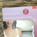Carole Hochman 2-Pack Comfort Bra Wire Free Molded Cups Micro Gray / Cloud M