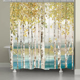 Laura Ashley Birches of Autumn Shower Curtain Yellow Multi 71" x 72"