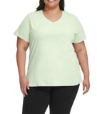 Calvin Klein Womens Plus Active Crewneck T-Shirt PF4X2302 Iced Lime Green 1X