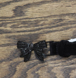 Kurt Geiger Womens Rhinestone Bow Velvet Belt Black M/L
