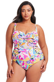 Bleu By Rod Beattie One-Piece Swimsuit with Adjustable Straps Blue Multi 18W