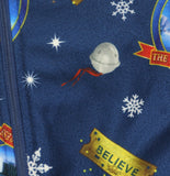 Intimo Polar Express Hooded Footless One-Piece Union Suit Blue Multi XXS/XS