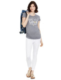 Motherhood Maternity Neck Adding a Little Love Graphic Maternity T-Shirt Gray S