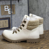 Cliffs By White Mountain Lace-Up Hiker Style Bootie Winter Off White / Fabric 9M