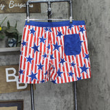 Mad Engine Mens Star Print Striped Americana Swim Shorts 89218265 Blue / Red XL