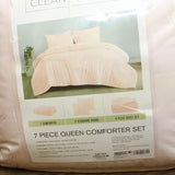 Clean Spaces 7-Piece Comforter Bedding Set Pink Queen
