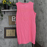 Lands' End Womens Sleeveless Embroidered Dress 1795589 Pink L