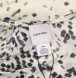 Calvin Klein Womens Sleeveless Abstract Chiffon Midi Dress Light Gray Multi S
