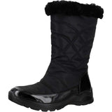 Easy Street Womens Cuddle Waterproof Quilted Boot CUDDL Black 11M
