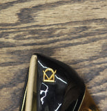 Donna Karan Womens Closed Toe Savita High Heel Stiletto Pumps Black / Gold 6M