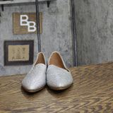 Rampage Womens Glitter Shiny Flats SMOKER-03L Silver Gray 8