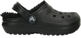 Crocs Kids Unisex Classic Lined Slippers Clog 203506-060 Black / Black 9T
