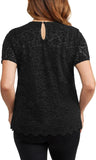 Teddi Rose Womens Lacy Lined Keyhole Top 1753860 Black 2XL