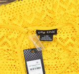 City Chic Trendy Plus Size Serenity Lace Blouse Shirt Top Golden Yellow 20W