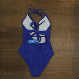 Cupshe Womens Vibrant Halter One-Piece Swimsuit Blue M
