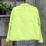 DG2 Womens Neon Denim Trucker Jacket 697854 Neon Green 1X