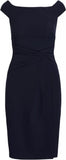 Lauren Ralph Lauren Crepe Off-The-Shoulder Dress Lighthouse Navy 6 253863510002