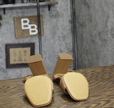 A New Day Womens Haley Ankle Strap Single Band Flare Heels 92562636 Tan Brown 6M