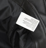 Wild Fable Boxy Faux Leather Full Zip Collar Neck Button Cuff Jacket Black L