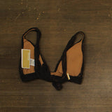 Michael Michael Kors Lace Tie Back Swim Bikini Top MM85884 Black / Brown M