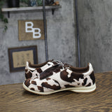 Universal Thread Skyler Cow Print Low-Top Lace Sneakers 94568019 Dark Brown 6M