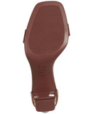 I.N.C. International Concepts Faux Leather Studded Ankle Strap Heels Brown 9.5M