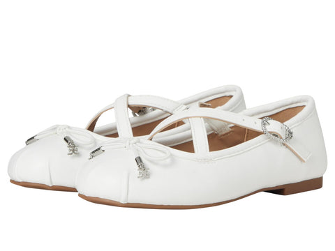 Sam Edelman Girls Felicia Cross Strap Ballet Flats SAM131-9 White 3