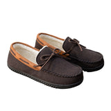 Rockdove Mens Samuel Sherpa Lined Moccasin Slipper Coffee Brown 10