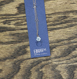Crystale by L & J Flower Pendant Crystal Anklet Silver Gray / Blue 8" + 1.5"
