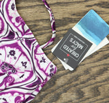 Swim Solutions Womens Tiletale V-Neck Tankini Swim Top 806834 Magenta Purple 14