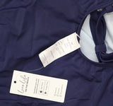 Cupshe Womens Plunging V Wire Neck Ruched One Piece Swimsuit Dark Blue M