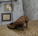On 34th Womens Jeules Pointed-Toe Slip On Pumps Leopard Microsuede 7M