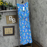 Ny Collection Petites Chiffon Printed Midi Dress Bright French Blue Melon PM