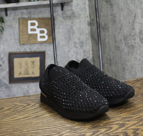 Kenneth Cole Reaction Womens Cameron Jewel Jogger Sneaker RLF1001SX Black 9M