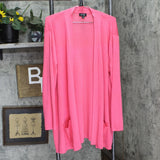 Jones New York Womens Plus Size Long Sleeve Open Front Cardigan Sweater Pink 3X