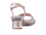 Kenneth Cole Reaction Girls Cinderella Shine Block Heel Sandals Blush Pink 12