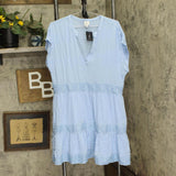 Gl By Gibson Look Women's Split Neck Tiered Easy Fitting Dress 14194