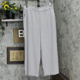 Hilary Radley Womens Wide Leg Crinkle Pants With Elasticwaistband Gray XL