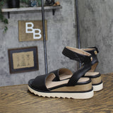 Giani Bernini Womens Constancia Ankle Strap Wedge Sandals Black Smooth 6M