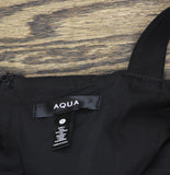 Aqua Womens Mini Fit Flare Sheath Dress Black S