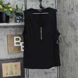 I.n.c. International Concepts Sleeveless 1/4-Zip Blouse Shirt Top 166db51088acda