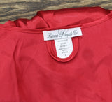 Linea Donatella Womens Satin Fringe-Trim Chemise OTF090 Crimson Red L